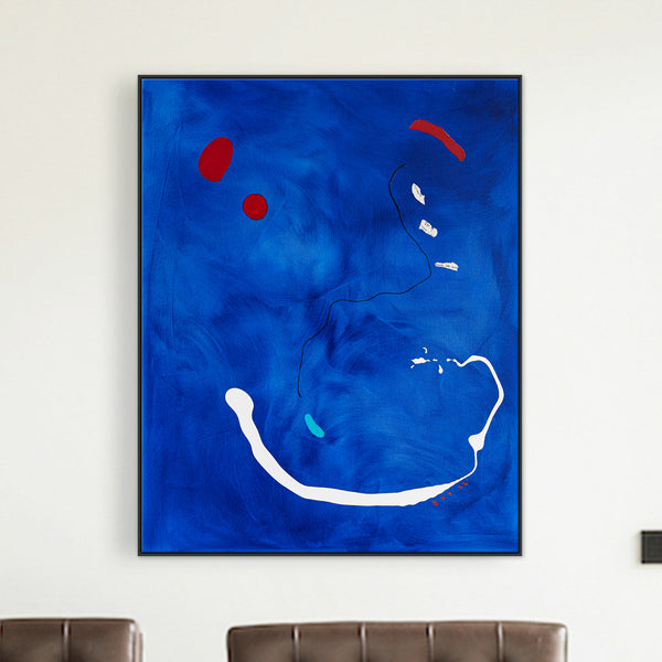 Blue-Toned Original Abstract Oil & Acrylic Painting, Modern Abstract Wall Art Celebrating the Beauty of Blank Space | Esse (32"x40")