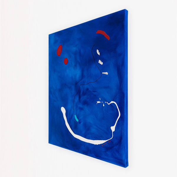 Blue-Toned Original Abstract Oil & Acrylic Painting, Modern Abstract Wall Art Celebrating the Beauty of Blank Space | Esse (32"x40")