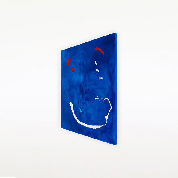 Blue-Toned Original Abstract Oil & Acrylic Painting, Modern Abstract Wall Art Celebrating the Beauty of Blank Space | Esse (32"x40")