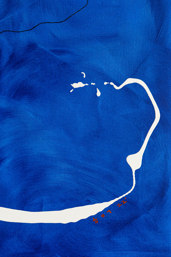 Blue-Toned Original Abstract Oil & Acrylic Painting, Modern Abstract Wall Art Celebrating the Beauty of Blank Space | Esse (32"x40")