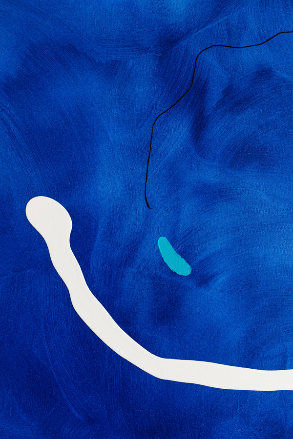 Blue-Toned Original Abstract Oil & Acrylic Painting, Modern Abstract Wall Art Celebrating the Beauty of Blank Space | Esse (32"x40")