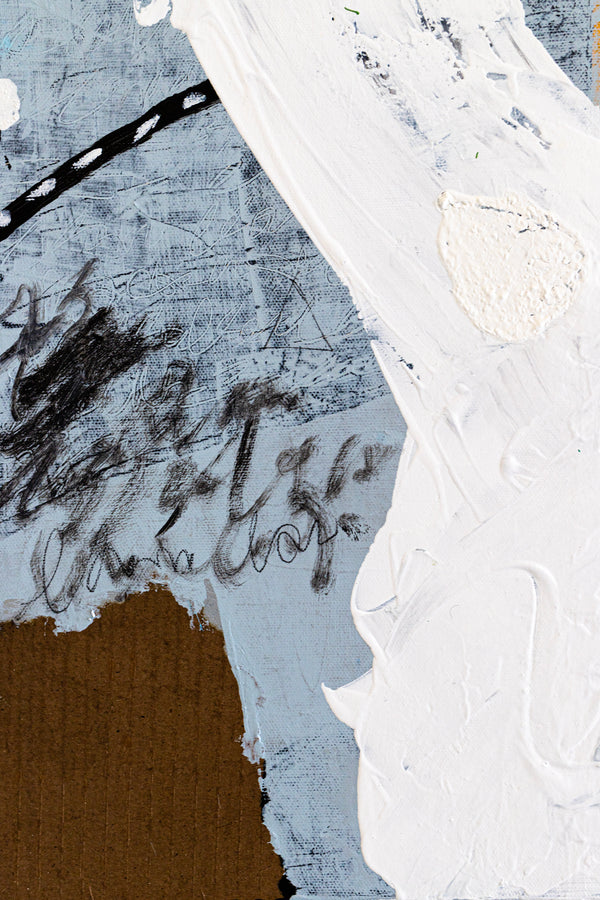 Dynamic Expressions in Modern Abstract Painting, Yellow Accents Contemporary Canvas Art | Estar (24"x30")