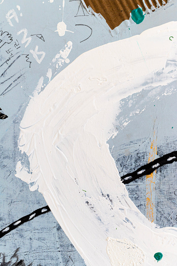 Dynamic Expressions in Modern Abstract Painting, Yellow Accents Contemporary Canvas Art | Estar (24"x30")