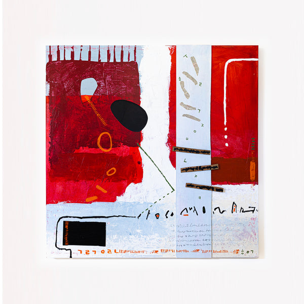 Communication Through Modern Abstract Expressionism Original Painting, Mixed Media Canvas Wall Art | Ex animo (48"x48")