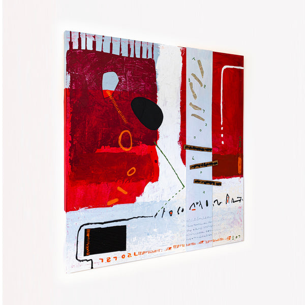 Communication Through Modern Abstract Expressionism Original Painting, Mixed Media Canvas Wall Art | Ex animo (48"x48")
