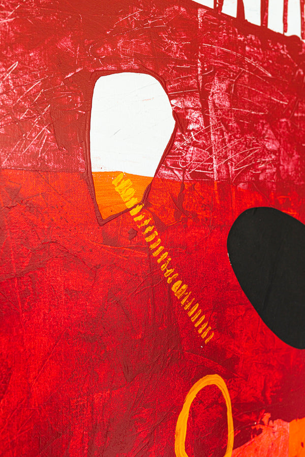 Communication Through Modern Abstract Expressionism Original Painting, Mixed Media Canvas Wall Art | Ex animo (48"x48")