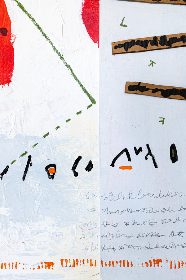 Communication Through Modern Abstract Expressionism Original Painting, Mixed Media Canvas Wall Art | Ex animo (48"x48")