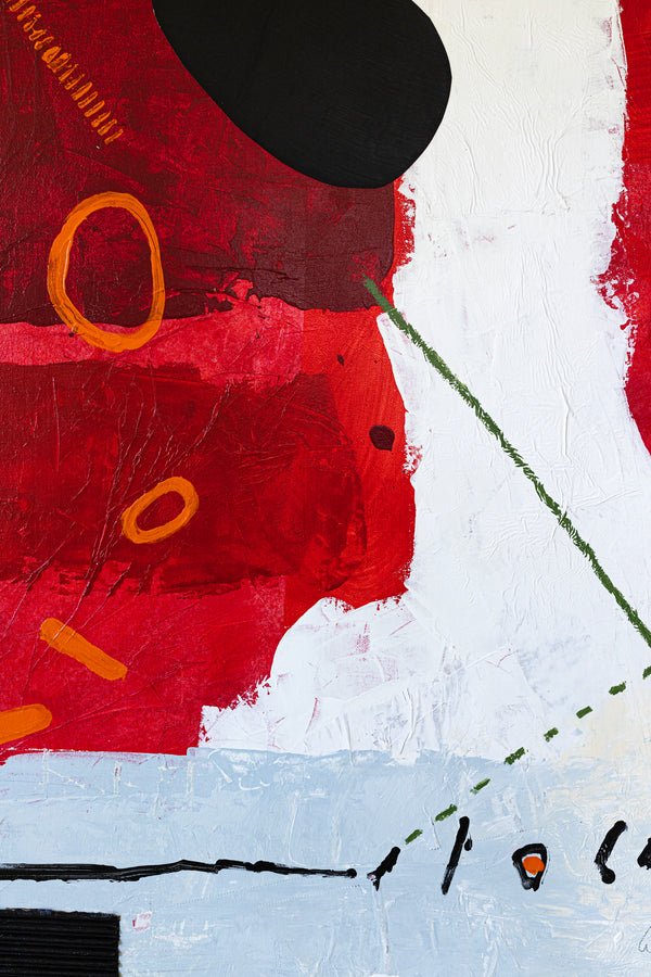 Communication Through Modern Abstract Expressionism Original Painting, Mixed Media Canvas Wall Art | Ex animo (48"x48")