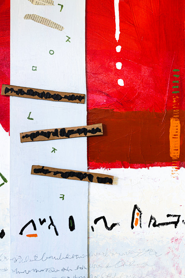 Communication Through Modern Abstract Expressionism Original Painting, Mixed Media Canvas Wall Art | Ex animo (48"x48")