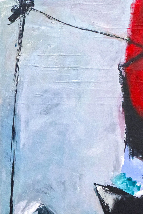 Expressionist Abstract Original Acrylic Painting, Red & Black Modern Canvas Wall Art | The unbearable lightness