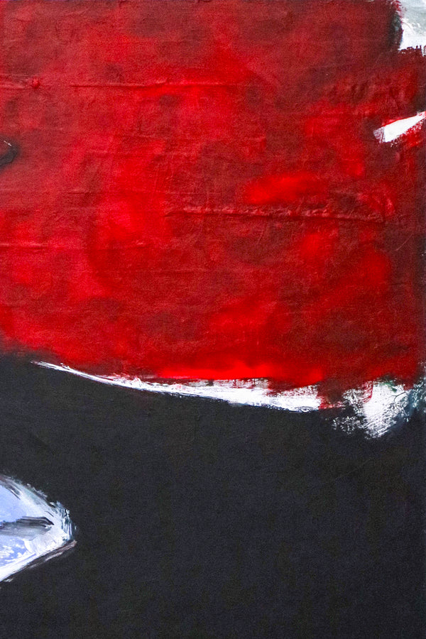 Expressionist Abstract Original Acrylic Painting, Red & Black Modern Canvas Wall Art | The unbearable lightness
