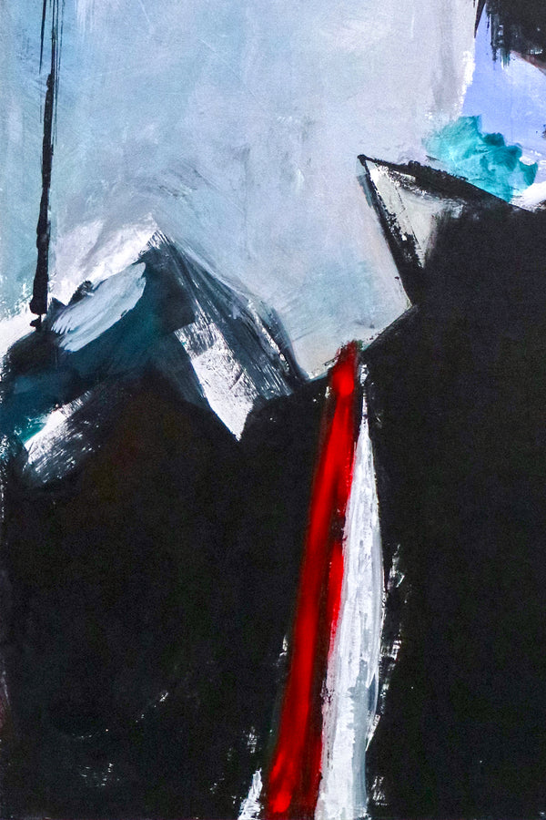 Expressionist Abstract Original Acrylic Painting, Red & Black Modern Canvas Wall Art | The unbearable lightness