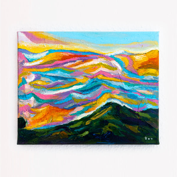 Abstract Painting Original, Expressionism in Modern Abstract Wall Art |  Farbe II (12"x9.5")