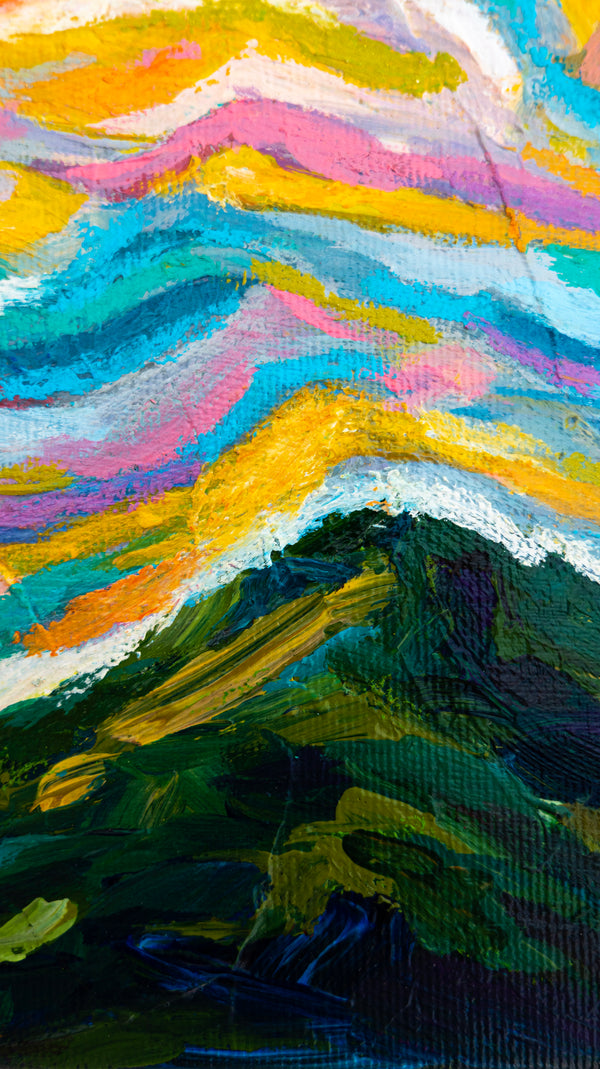 Abstract Painting Original, Expressionism in Modern Abstract Wall Art |  Farbe II (12"x9.5")