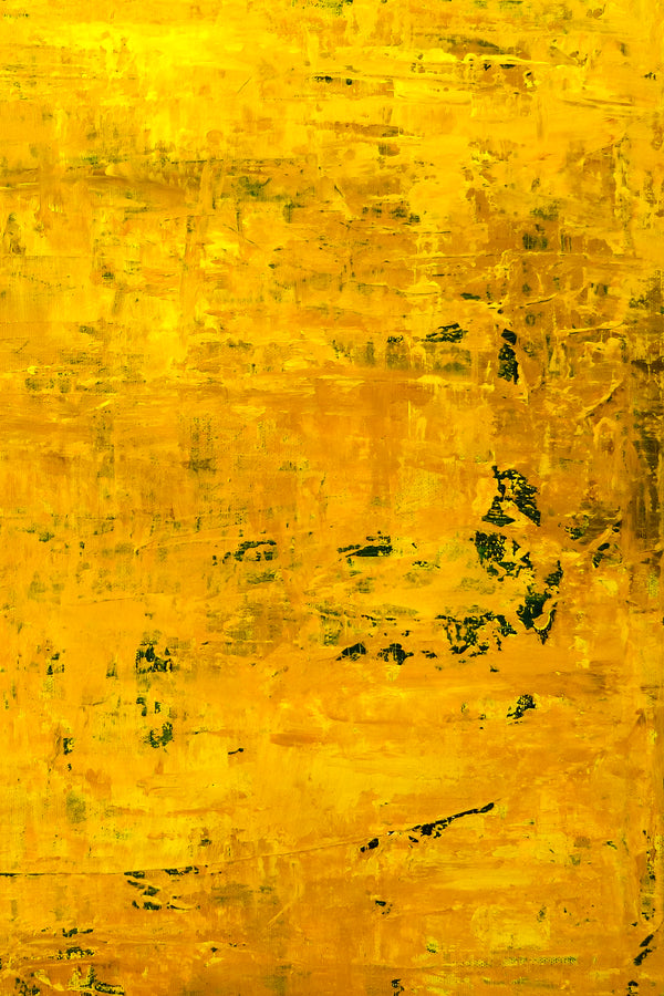 Yellow Expressionist of Original Abstract Acrylic Painting, Modern Canvas Wall Art | Field of yellow (Square Ver.)