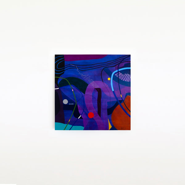 Large Original Abstract Unique Painting Mixed Media Modern Canvas Wall Art | Flustern de la nuit (48"x48")