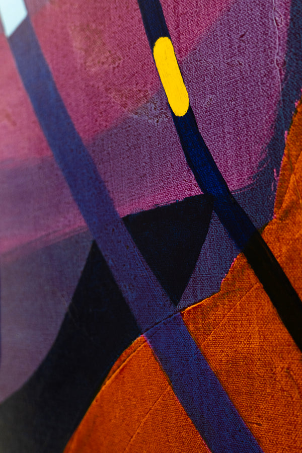 Large Original Abstract Unique Painting Mixed Media Modern Canvas Wall Art | Flustern de la nuit (48"x48")