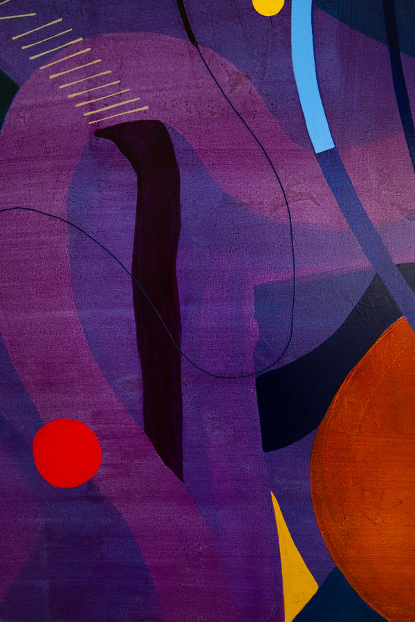 Large Original Abstract Unique Painting Mixed Media Modern Canvas Wall Art | Flustern de la nuit (48"x48")
