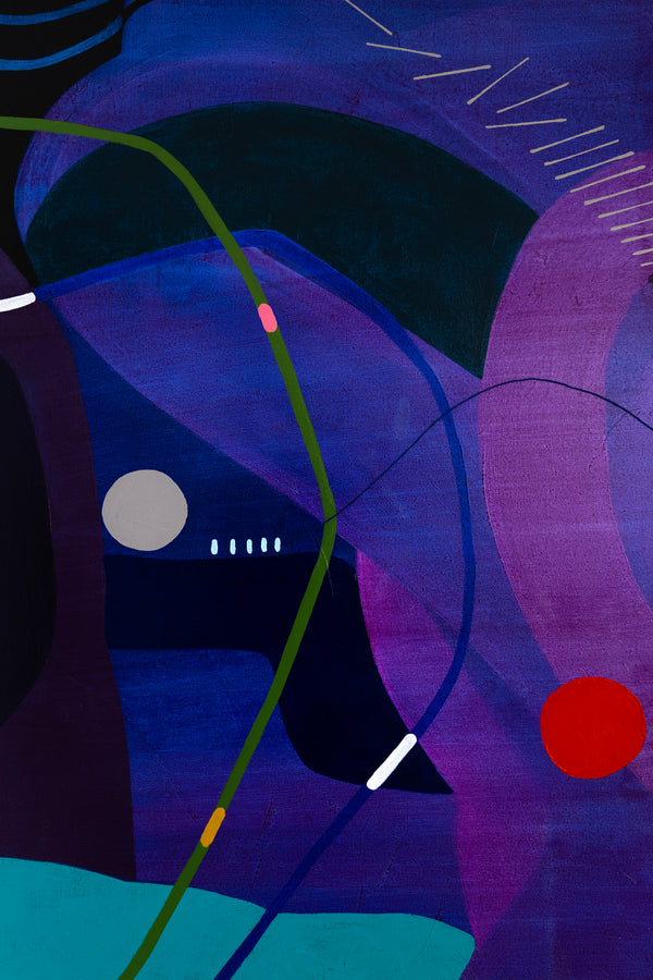 Large Original Abstract Unique Painting Mixed Media Modern Canvas Wall Art | Flustern de la nuit (48"x48")