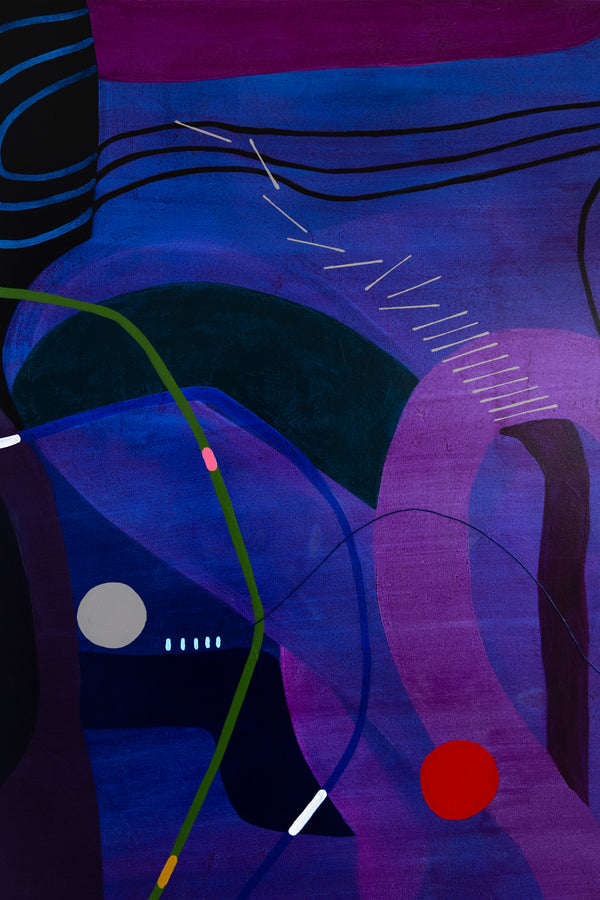 Large Original Abstract Unique Painting Mixed Media Modern Canvas Wall Art | Flustern de la nuit (48"x48")