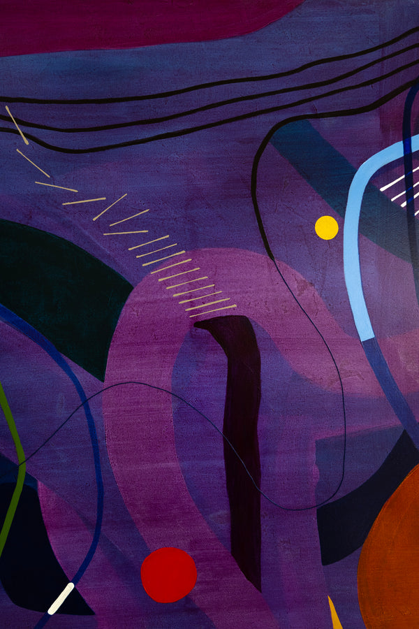 Large Original Abstract Unique Painting Mixed Media Modern Canvas Wall Art | Flustern de la nuit (48"x48")