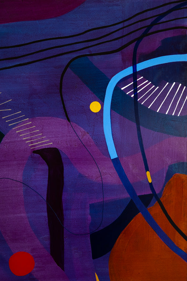 Large Original Abstract Unique Painting Mixed Media Modern Canvas Wall Art | Flustern de la nuit (48"x48")