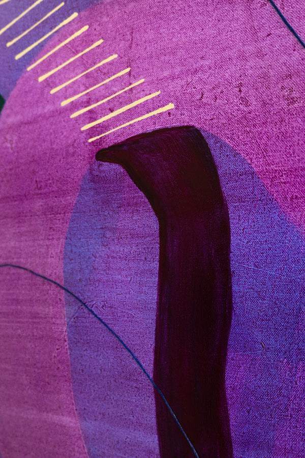 Large Original Abstract Unique Painting Mixed Media Modern Canvas Wall Art | Flustern de la nuit (48"x48")