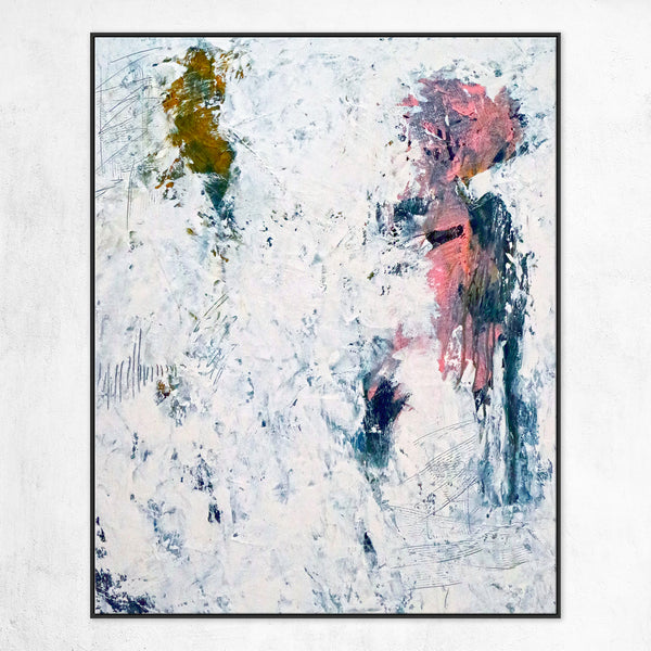 White in Acrylic Original Abstract Painting, Large Expressionist Modern Large Canvas Wall Art | Forgotten memories