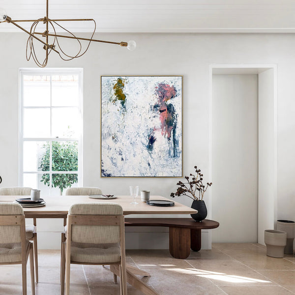 White in Acrylic Original Abstract Painting, Large Expressionist Modern Large Canvas Wall Art | Forgotten memories