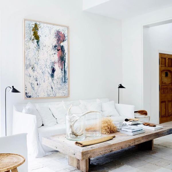 White in Acrylic Original Abstract Painting, Large Expressionist Modern Large Canvas Wall Art | Forgotten memories