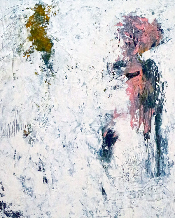 White in Acrylic Original Abstract Painting, Large Expressionist Modern Large Canvas Wall Art | Forgotten memories