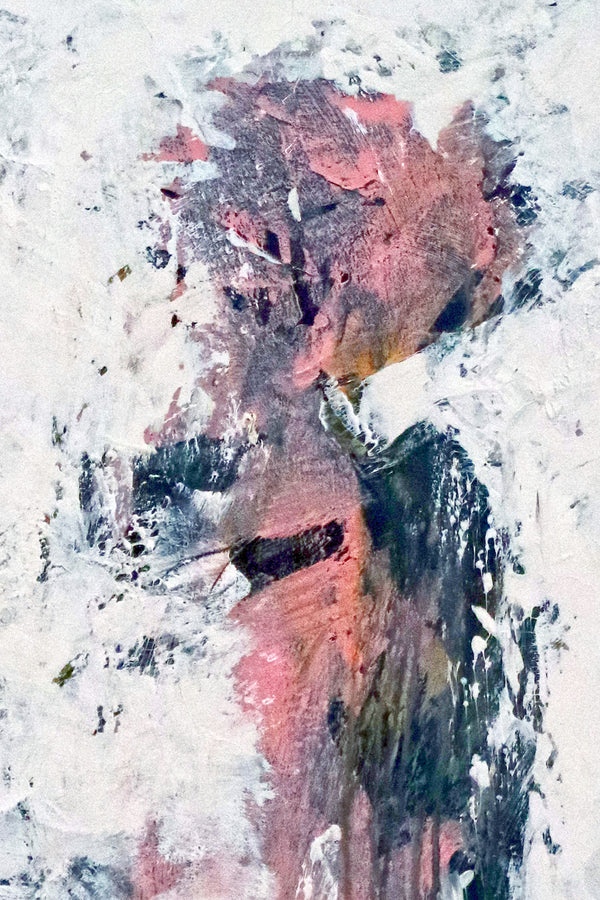 White in Acrylic Original Abstract Painting, Large Expressionist Modern Large Canvas Wall Art | Forgotten memories