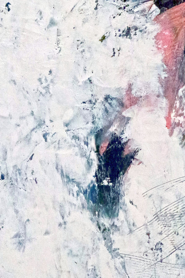 White in Acrylic Original Abstract Painting, Large Expressionist Modern Large Canvas Wall Art | Forgotten memories