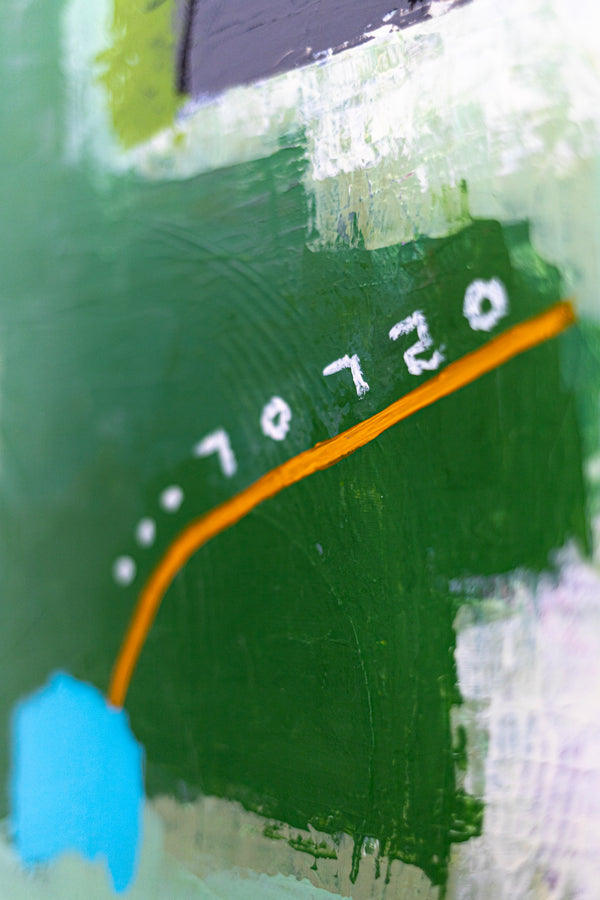 Original Abstract Acrylic Painting, Large Modern Canvas Wall Art with a Cheerful Green Emphasis | Galene