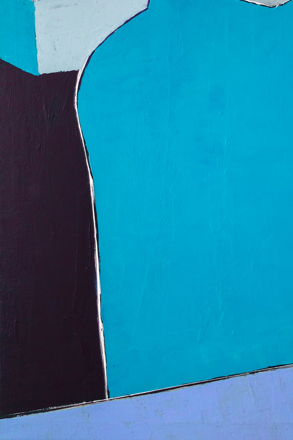 Blue Original Geometric Abstract Painting in Acrylic, Modern Canvas Wall Art of Dynamic Interplay | Geometry I
