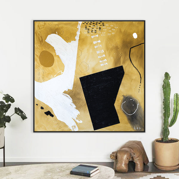 Inspiration from Outer Galaxy in Modern Abstract Expressionism Original Painting, Extra Large Canvas Wall Art | Gnossienne no.2 (60"x60")