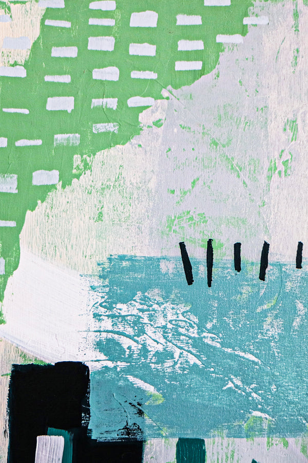 Contemporary Painting Expressionist Original Painting, Fresh Warmth in Green Tones, Modern Canvas Wall Art | Green sentimental (40"x40")