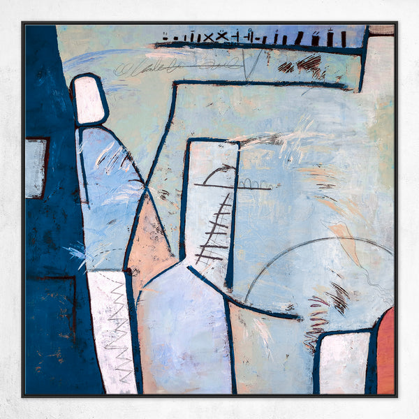 Playful Large Acrylic Abstract Original Painting, Calm Authenticity Expressionist Modern Canvas Wall Art | Guess
