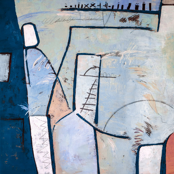 Playful Large Acrylic Abstract Original Painting, Calm Authenticity Expressionist Modern Canvas Wall Art | Guess