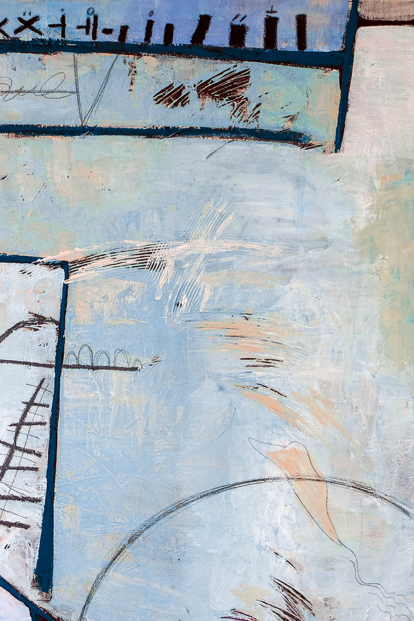 Playful Large Acrylic Abstract Original Painting, Calm Authenticity Expressionist Modern Canvas Wall Art | Guess