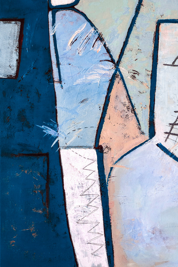 Playful Large Acrylic Abstract Original Painting, Calm Authenticity Expressionist Modern Canvas Wall Art | Guess