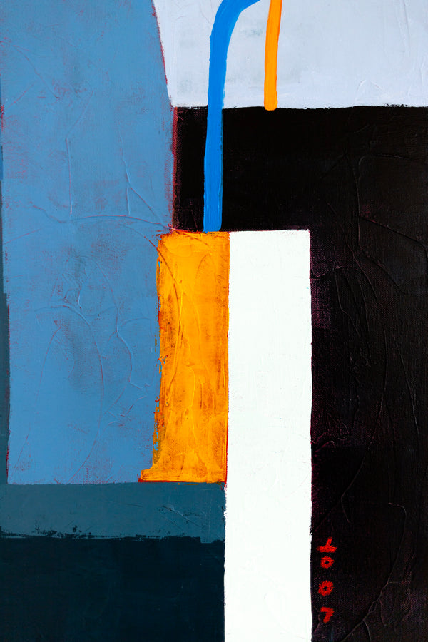 Large Original Abstract Acrylic Painting, Modern Colorful Canvas Wall Art with Imaginative Blue and Red | Hadanka