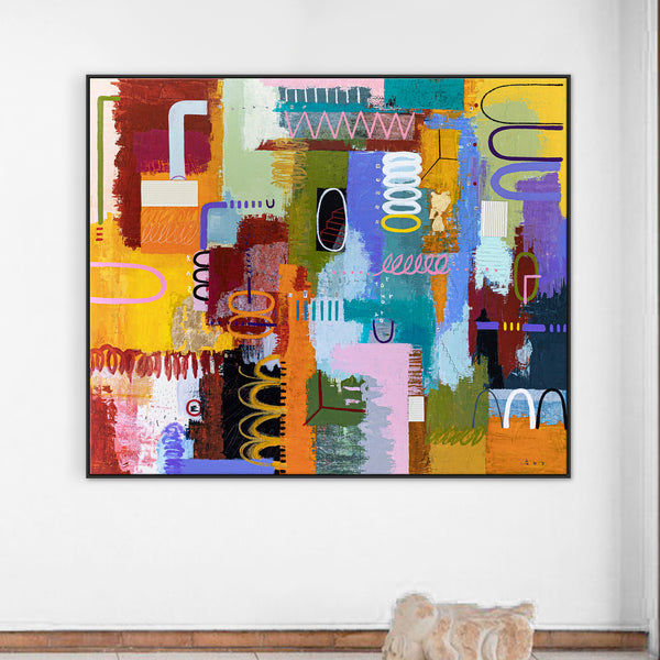 Bold Imaginations Modern Abstract Painting, Canvas Wall Art through Mixed Media | Haeyum II (72"x60")