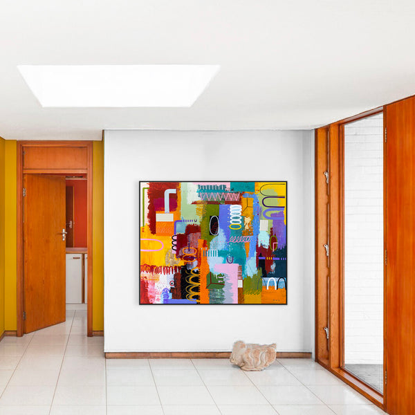 Bold Imaginations Modern Abstract Painting, Canvas Wall Art through Mixed Media | Haeyum II (72"x60")