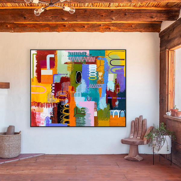 Bold Imaginations Modern Abstract Painting, Canvas Wall Art through Mixed Media | Haeyum II (72"x60")