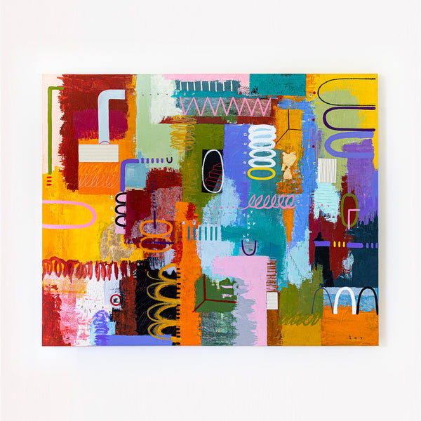 Bold Imaginations Modern Abstract Painting, Canvas Wall Art through Mixed Media | Haeyum II (72"x60")