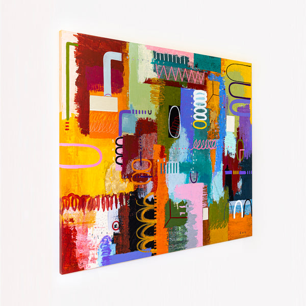 Bold Imaginations Modern Abstract Painting, Canvas Wall Art through Mixed Media | Haeyum II (72"x60")