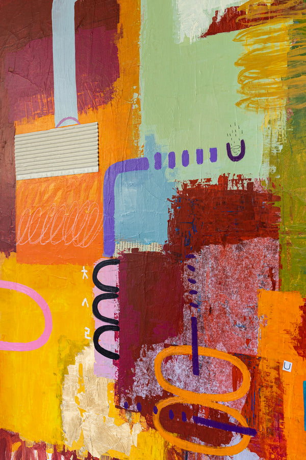 Bold Imaginations Modern Abstract Painting, Canvas Wall Art through Mixed Media | Haeyum II (72"x60")