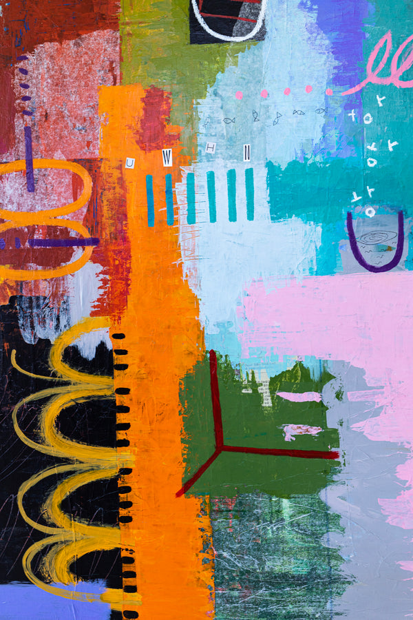 Bold Imaginations Modern Abstract Painting, Canvas Wall Art through Mixed Media | Haeyum II (72"x60")