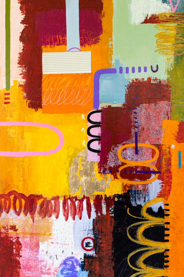 Bold Imaginations Modern Abstract Painting, Canvas Wall Art through Mixed Media | Haeyum II (72"x60")
